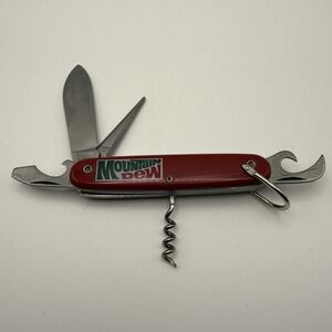 RARE! RED MOUNTAIN DEW SWISS ARMY KNIFE, Original Box Always Stored Unique✅desc